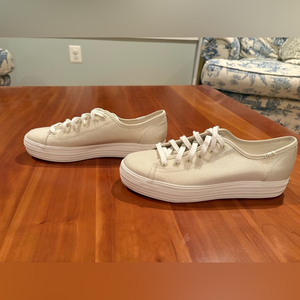 NWOT Keds platform Gold Sneakers